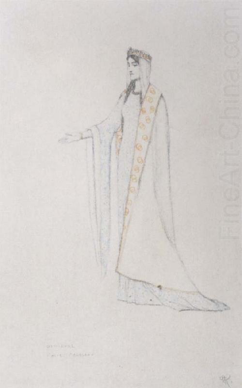 Fernand Khnopff Costume Drawing For Le Roi Arthus Genievre china oil painting image